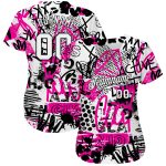 Custom Name Number Baseball Jersey - Authentic 3D Graffiti Pattern White-Black Team Design Personalized Graffiti Pattern