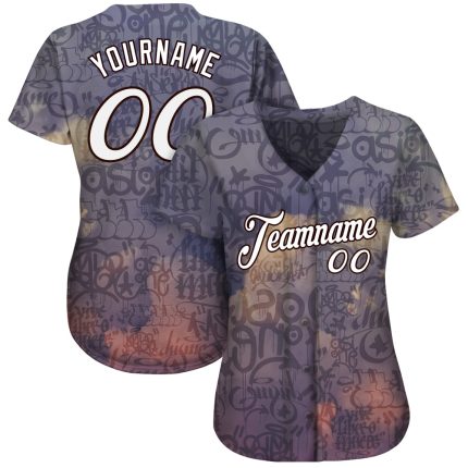 Custom Graffiti Pattern Baseball Jersey - Personalized Black-White 3D Team Jersey with Name and Number - Skys The Limit Personalized