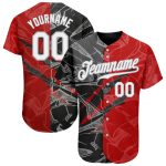 Custom Name and Number Authentic Baseball Jersey, Personalized 3D Scratch Graffiti Pattern in White, Black, Gray Personalized