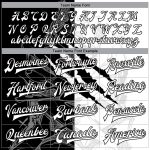 Custom Personalized Graffiti Bomber Jacket with Team Name & Number - 3D Scratch Varsity Full-Snap Style White-Black Personalized