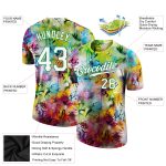 Custom Name and Number Personalized Graffiti Pattern Performance T-Shirt White-Kelly Green 3D Team Apparel Personalized Graffiti