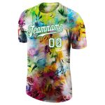 Custom Name and Number Personalized Graffiti Pattern Performance T-Shirt White-Kelly Green 3D Team Apparel Personalized Graffiti
