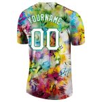Custom Name and Number Personalized Graffiti Pattern Performance T-Shirt White-Kelly Green 3D Team Apparel Personalized Graffiti