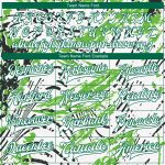 Personalized Graffiti Pattern Bomber Jacket in White and Kelly Green Grunge 3D Full-Snap Varsity Letterman Style Personalized