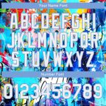 Custom Graffiti Pattern Bomber Jacket with Personalized Name & Number - White Light Blue 3D Varsity Letterman Style Personalized