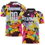 Personalized White-Light Blue Graffiti Pattern Soccer Jersey Uniform for Sublimation Personalized Graffiti Pattern White-Light