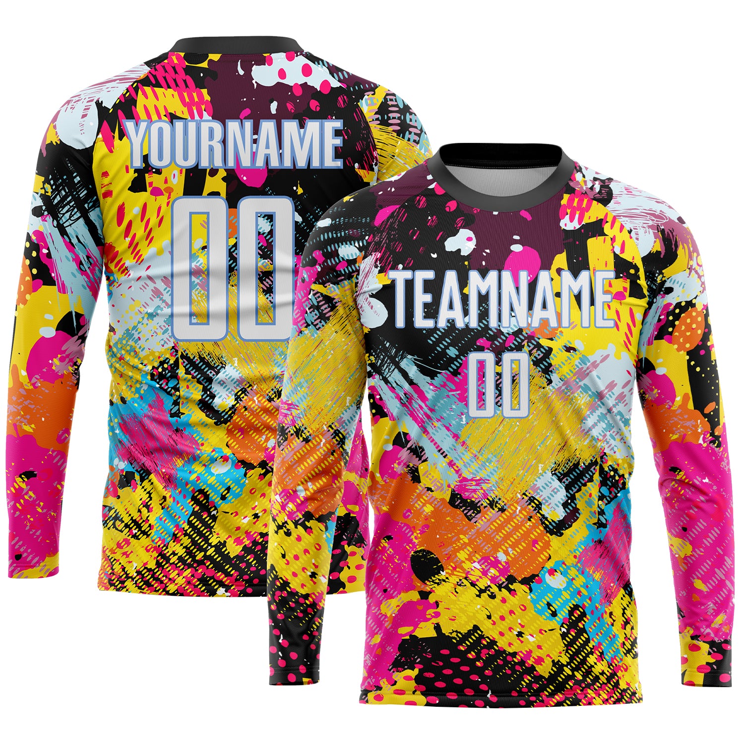 Personalized Graffiti Pattern White-Light Blue Sublimation Soccer Uniform Jersey Personalized White-Light Blue Graffiti Pattern Soccer Jersey Uniform for Sublimation Personalized Graffiti Pattern White-Light - Image 3