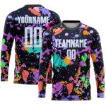 Custom Name Number Personalized Soccer Jersey Graffiti Pattern White Light Blue Sublimation Team Uniform 7393 Personalized