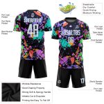 Custom Name Number Personalized Soccer Jersey Graffiti Pattern White Light Blue Sublimation Team Uniform 7393 Personalized