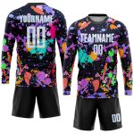 Custom Name Number Soccer Uniform Jersey - Personalized White Light Blue Graffiti Pattern Sublimation Team Gear Personalized