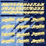 Custom Authentic Baseball Jersey - Personalized Graffiti Pattern in White, Navy, Light Blue, and Yellow with Custom Name and Number