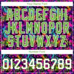 Custom Name and Number Baseball Jersey - Personalized 3D Graffiti Pattern in White and Neon Green Personalized Graffiti Pattern