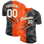 Custom Name and Number 3D Performance T-Shirt - Personalized Graffiti Pattern in White-Old Gold Personalized Graffiti Pattern