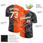 Custom Name and Number 3D Performance T-Shirt - Personalized Graffiti Pattern in White-Old Gold Personalized Graffiti Pattern
