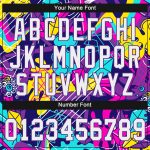 Custom Name and Number Personalized White Purple Graffiti 3D Baseball Jersey - Authentic Team Apparel Personalized Graffiti