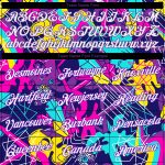 Custom Personalized 3D Graffiti Pattern Performance T-Shirt - White-Purple Team Name & Number Personalized Graffiti Pattern