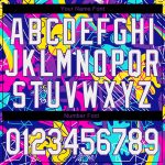 Custom Personalized 3D Graffiti Pattern Performance T-Shirt - White-Purple Team Name & Number Personalized Graffiti Pattern