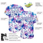 Custom Name and Number Baseball Jersey - Personalized White-Royal Graffiti Pattern 3D Abstract Watercolor Design Personalized