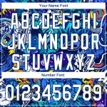 Custom Name Number Personalized 3D Performance Golf Polo Shirt - White-Royal Graffiti Pattern Personalized Graffiti Pattern