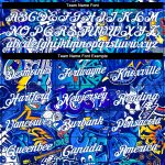 Custom Name Number 3D Performance T-Shirt - Personalized Graffiti Pattern White-Royal Design Personalized Graffiti Pattern