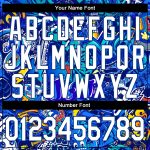 Custom Name Number 3D Performance T-Shirt - Personalized Graffiti Pattern White-Royal Design Personalized Graffiti Pattern