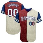 Custom Graffiti Pattern Baseball Jersey - Personalized 3D Tommy Authentic White-Royal with Team Name & Number Personalized
