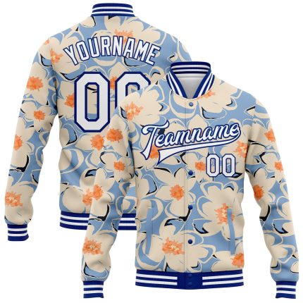 Custom Graffiti Pattern Bomber Jacket with Floral Design - Personalized Varsity Letterman with Name & Number Personalized