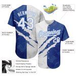 Personalized Custom Name and Number 3D Baseball Jersey - Graffiti Pattern White Royal-Light Blue Personalized Graffiti Pattern