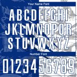 Custom Name Number Basketball Jersey Sublimation White-Royal Graffiti Pattern Round Neck Scratch Suit Personalized Graffiti