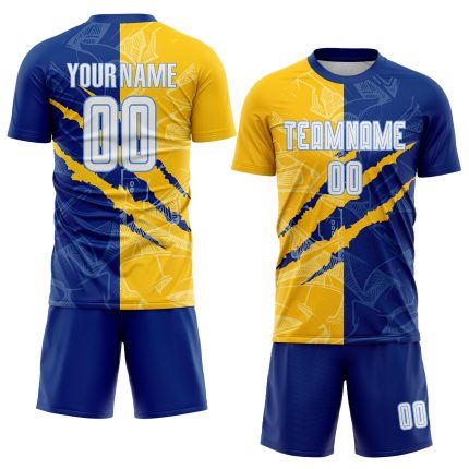 Custom Personalized Soccer Jersey White Yellow Light Blue Graffiti Pattern with Name and Number - Team Uniform Personalized