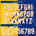 Personalized Graffiti Pattern 3D Authentic Baseball Jersey White Royal Yellow-Orange Custom Name and Number Personalized