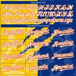 Personalized Graffiti Pattern 3D Authentic Baseball Jersey White Royal Yellow-Orange Custom Name and Number Personalized