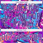 Custom Name & Number Personalized 3D Graffiti Baseball Jersey White Purple Pattern Personalized Graffiti Words Pattern White-Purple