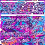 Custom Name and Number Personalized 3D Softball Jersey in White-Purple Graffiti Words Pattern Personalized Graffiti Words