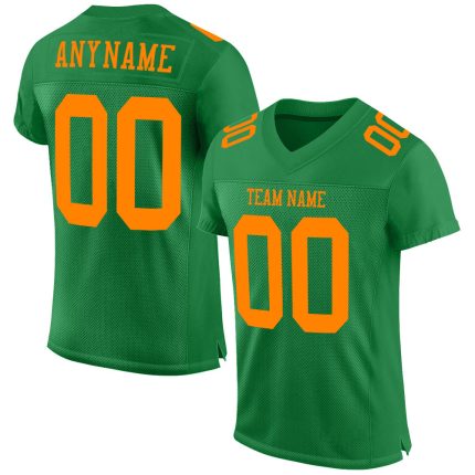 Custom Name and Number Green Bay Packers Jersey - Authentic Orange Mesh Football Jersey Personalized Grass Green Bay Orange