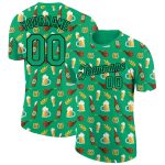 Custom Oktoberfest Beer Festival T-Shirt - Personalized Grass Green 3D Pattern with Team Name and Number Personalized Grass