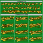 Custom Name and Number Baseball Jersey - Personalized Black-Gold Grass Green Authentic Team Jersey Personalized Grass Green