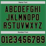 Custom Personalized Football Jersey with Team Name and Number in Grass Green, Black, Old Gold Mesh Personalized Grass Green