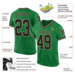 Custom Name and Number Personalized Grass Green Black-Old Gold Football Jersey - Authentic Throwback Mesh Team Jersey Personalized