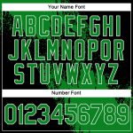 Custom Name Number 3D Brush Stroke T-Shirt in Grass Green Black White Pattern - Performance Athletic Tee Personalized Grass