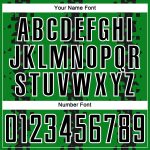 Custom Name and Number Grass Green Black-White Abstract Soccer Uniform Jersey - Personalized Sublimation Geometric Pattern