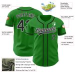 Custom Name Number Baseball Jersey - Personalized Black-White Grass Green Team Apparel Personalized Grass Green Black-White