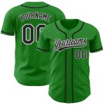 Custom Name Number Baseball Jersey - Personalized Black-White Grass Green Team Apparel Personalized Grass Green Black-White