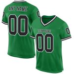 Custom Name and Number Personalized Grass Green Black-White Throwback Football Jersey - Authentic Team Apparel Personalized