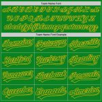 Custom Name and Number Baseball Jersey in Grass Green and Gold - Authentic Team Jersey Personalized Grass Green Gold Authentic