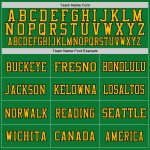 Customizable Grass Green Gold Black Mesh Throwback Football Jersey with Personalized Name and Number Personalized Grass Green