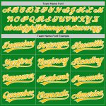 Custom Authentic Baseball Jersey with Personalized Name and Number - Grass Green and Gold-White Team Colors Personalized