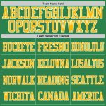 Custom Name and Number Personalized Football Jersey in Grass Green Gold-White Mesh Authentic Design Personalized Grass Green