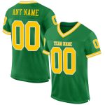 Custom Name and Number Grass Green Gold-White Authentic Throwback Football Jersey - Personalized Team Apparel Personalized