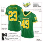 Custom Name and Number Grass Green Gold-White Authentic Throwback Football Jersey - Personalized Team Apparel Personalized